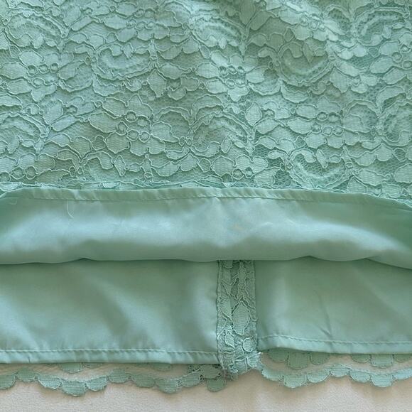 David’s Bridal Dress Mint Green Strapless Lace Gathered Cocktail Size 2 NEW - Picture 11 of 15